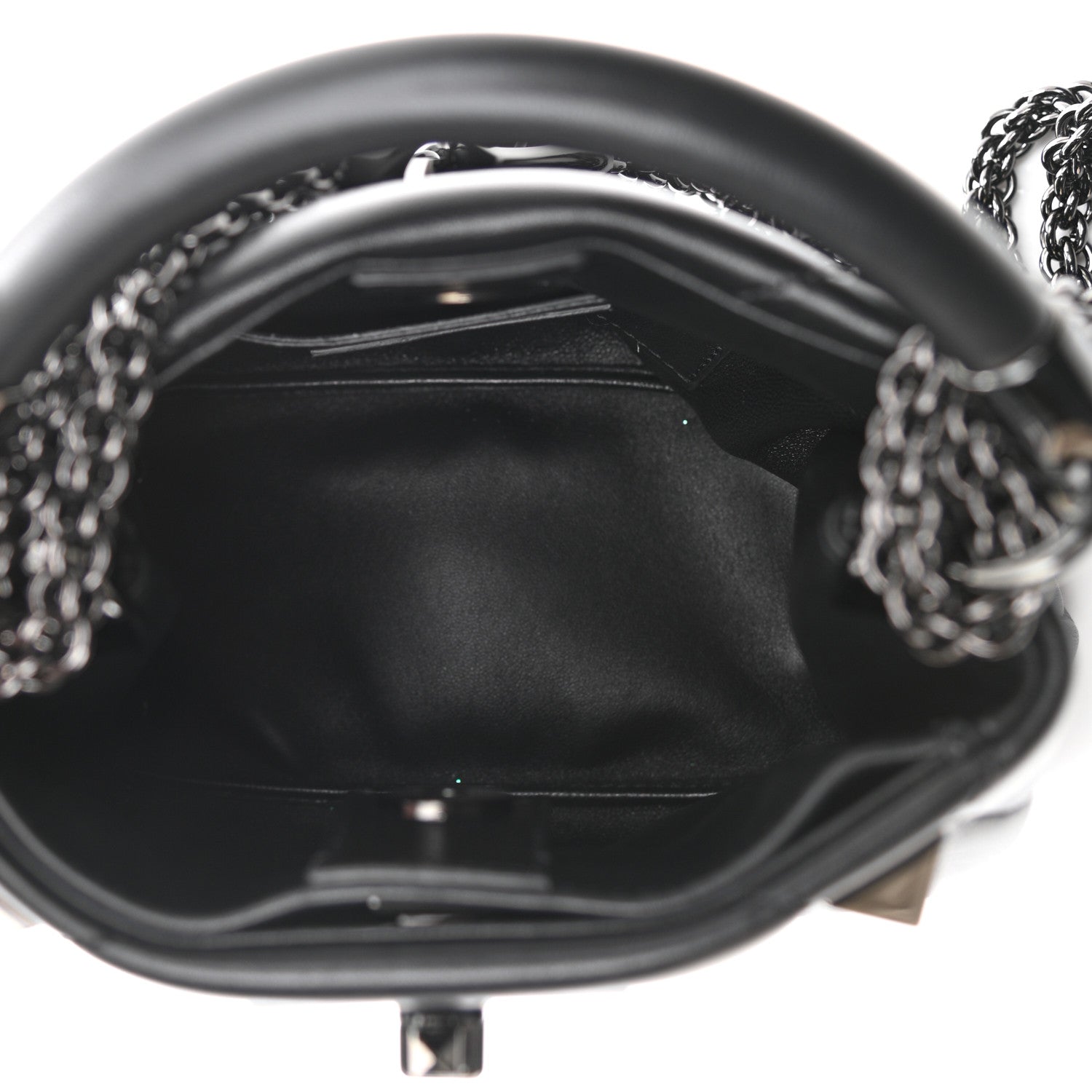 Valentino Garavani Nappa Monochrome Mini Roman Stud The Handle Bag Black 4 of 8