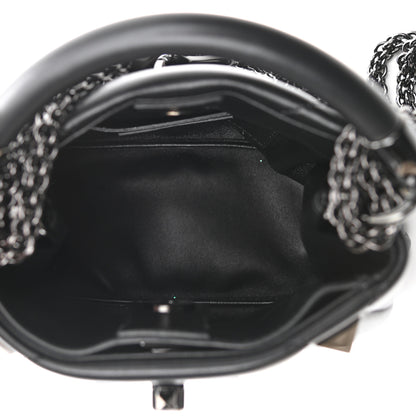 Valentino Garavani Nappa Monochrome Mini Roman Stud The Handle Bag Black 4 of 8
