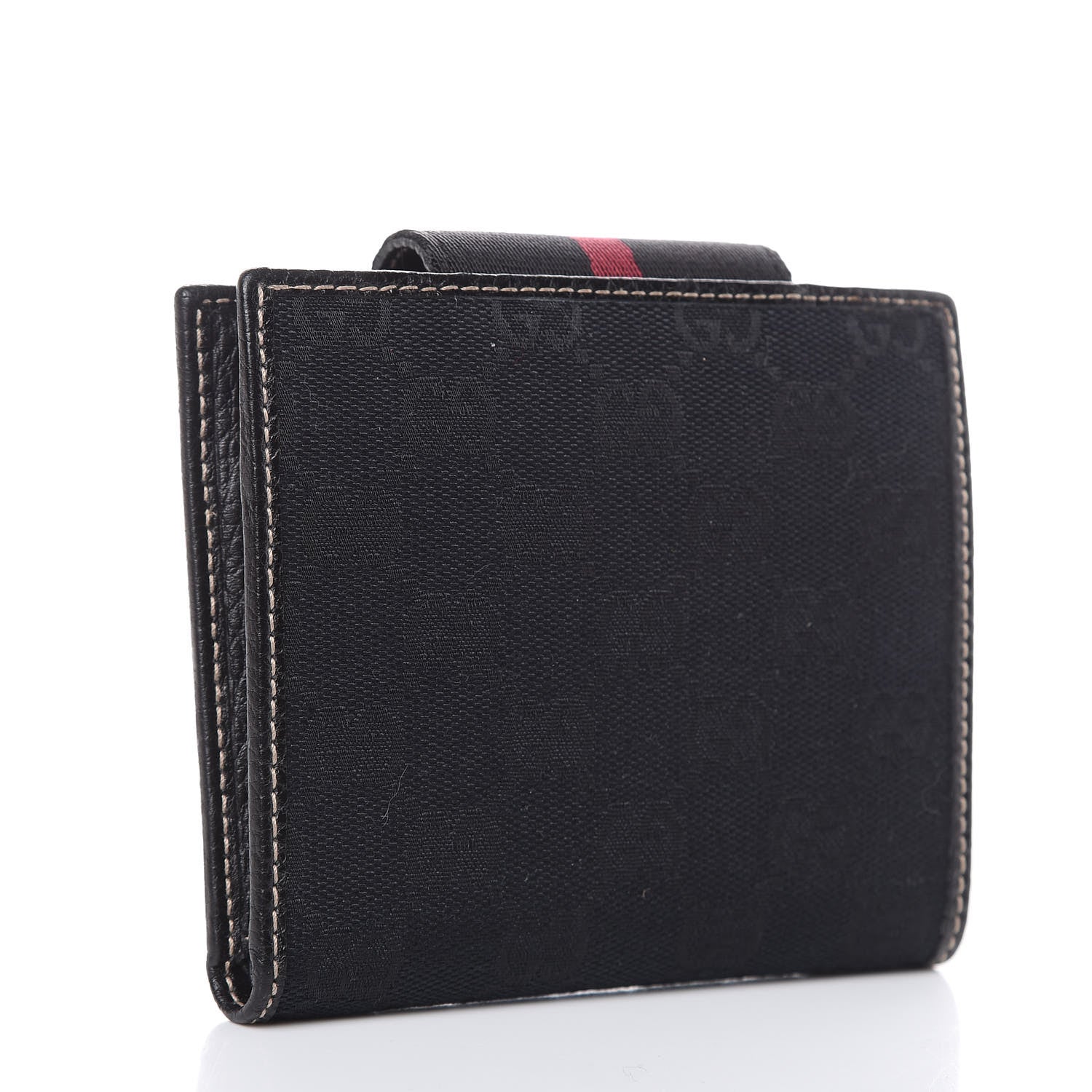 Gucci Monogram Web French Flap Wallet Black 3 of 10