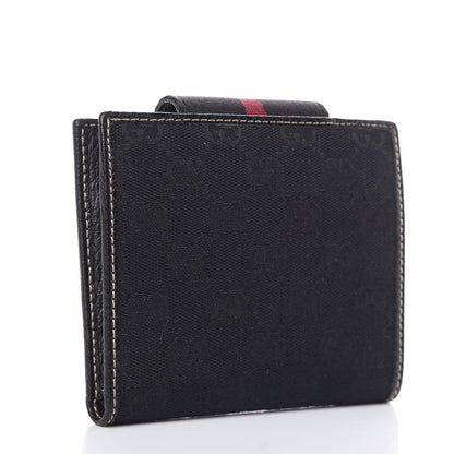 Gucci Monogram Web French Flap Wallet Black 3 of 10
