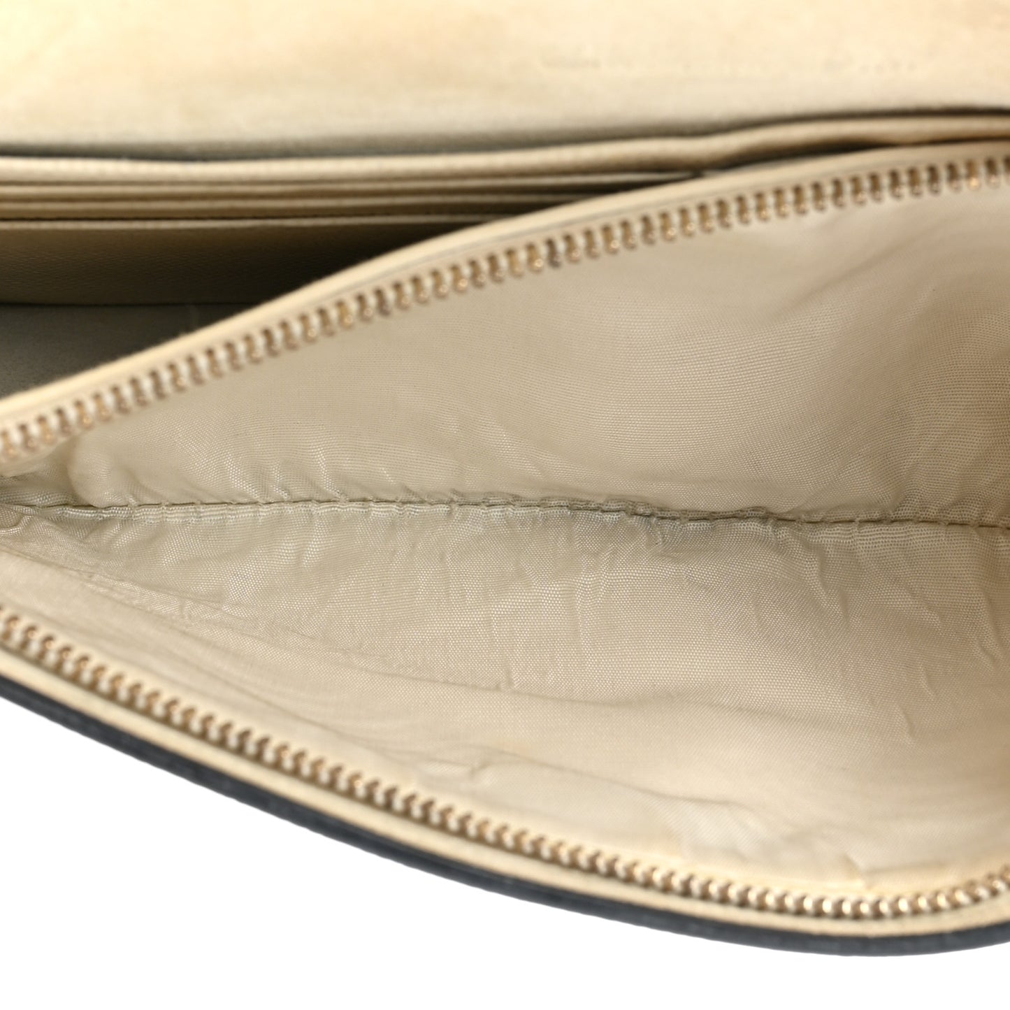 Grained Calfskin Saddle Chain Pouch Off White