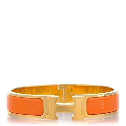 Hermes Enamel Narrow Clic Clac H Bracelet PM Orange 1 of 5
