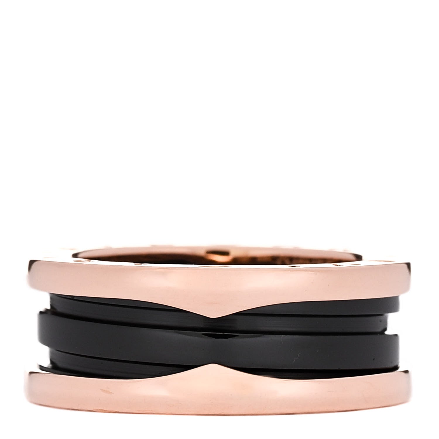 Bulgari 18K Rose Gold Black Ceramic B.Zero1 Two-Band Ring 54 7 3 of 6