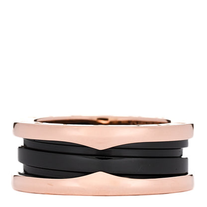 Bulgari 18K Rose Gold Black Ceramic B.Zero1 Two-Band Ring 54 7 3 of 6