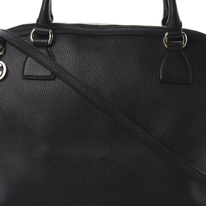 Gucci Dollar Calfskin Large GG Charm Dome Satchel Tote Black 7 of 10