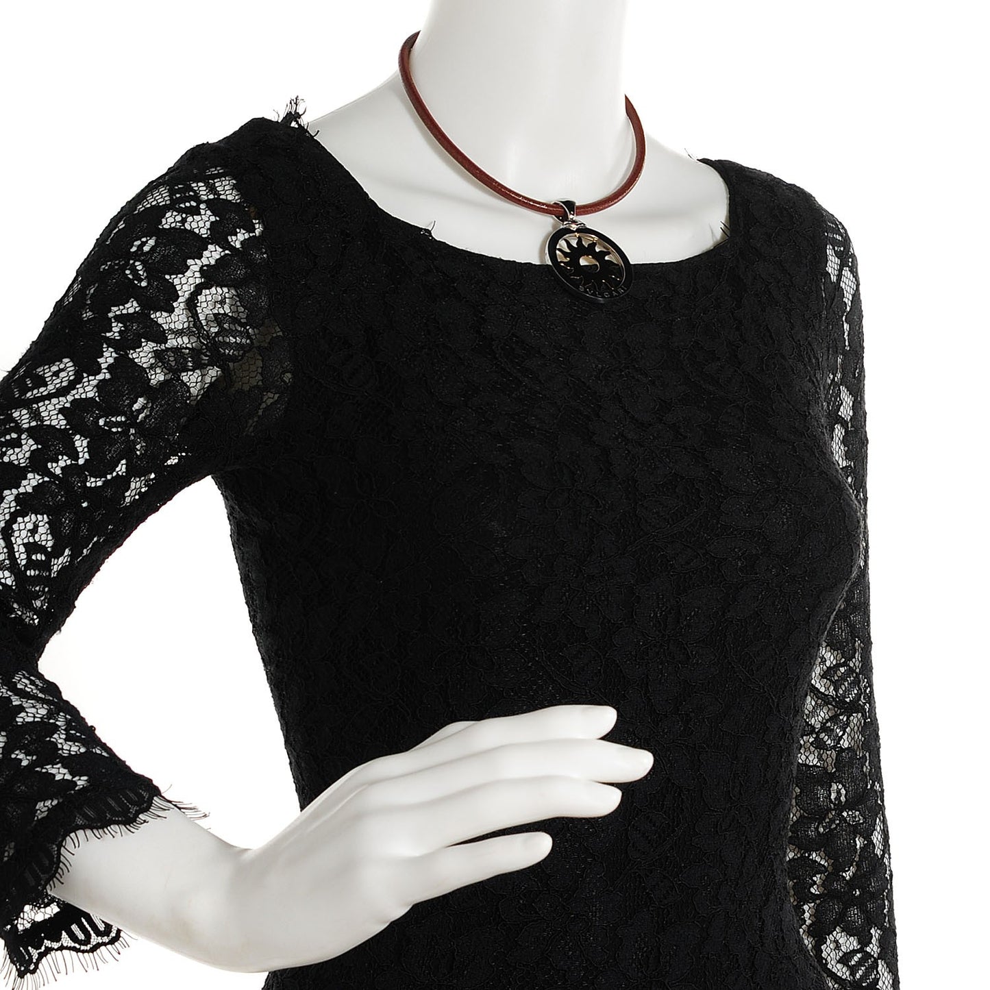 18K Yellow Gold Stainless Steel Tondo Sun Pendant Necklace