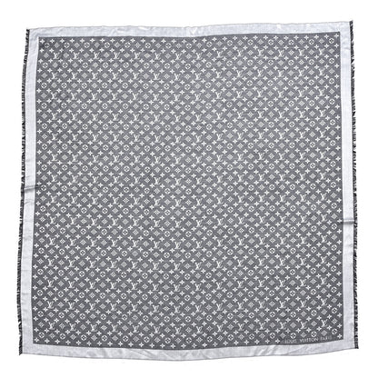 Louis Vuitton Wool Silk Monogram Denim Shawl Black 1 of 4