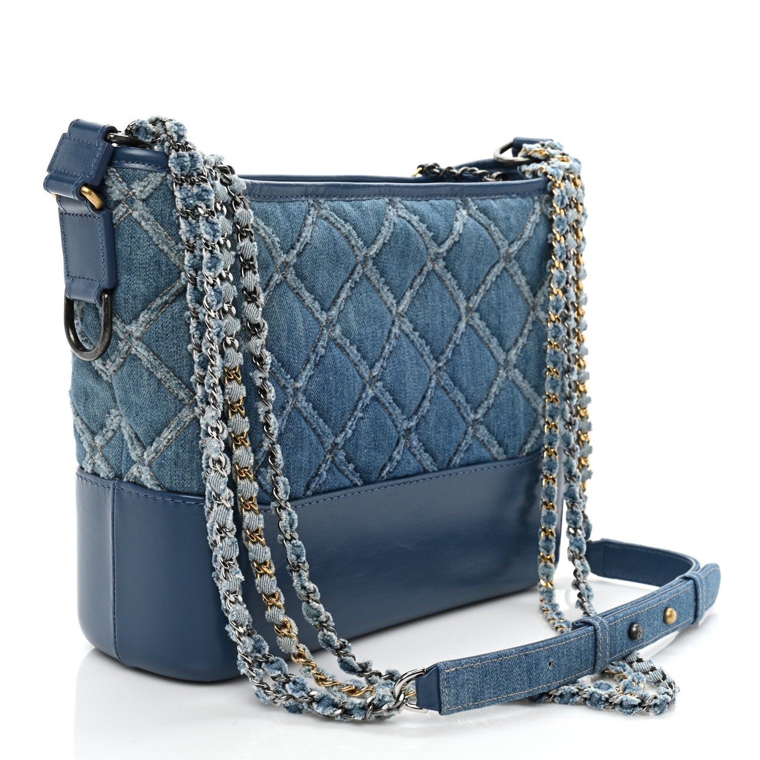 Chanel Denim Calfskin Medium Gabrielle Hobo Blue 2 of 8