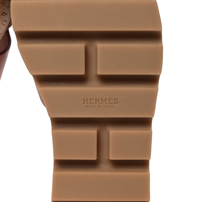 Hermes Calfskin Cork Eze 30 Sandals 39 Marron Glaise 6 of 10