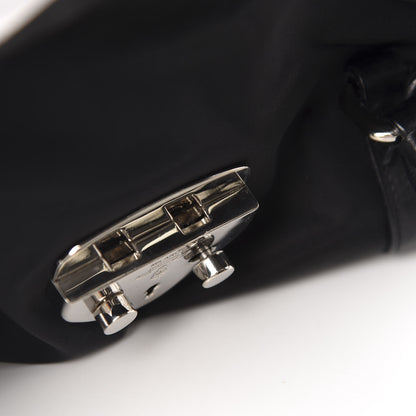 Prada Tessuto Nylon Vitello Foldover Pushlock Satchel Black 8 of 11