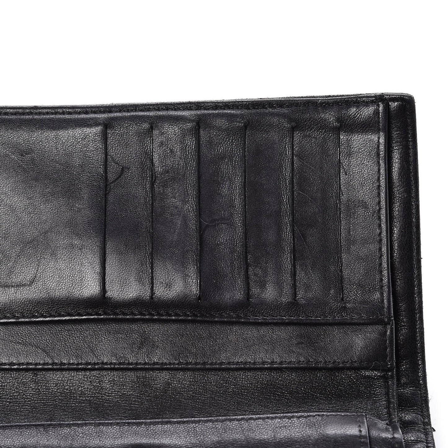 Lambskin Quilted Large Flap Wallet Black