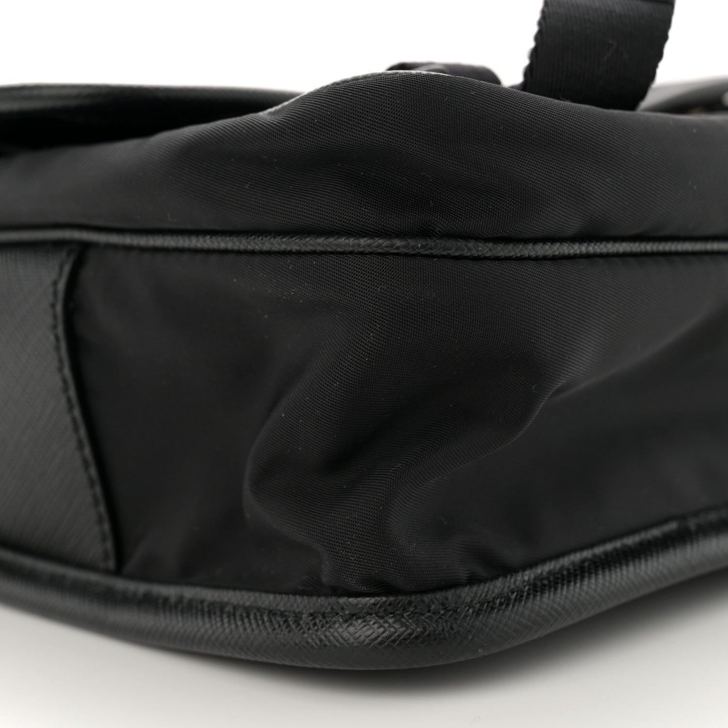 Prada Re-Nylon Saffiano Pocket Double Snap Buckle Shoulder Bag Black 9 of 14