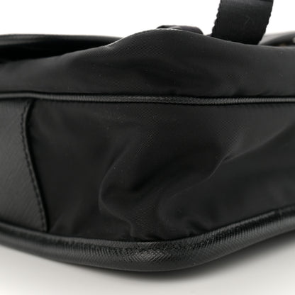 Prada Re-Nylon Saffiano Pocket Double Snap Buckle Shoulder Bag Black 9 of 14