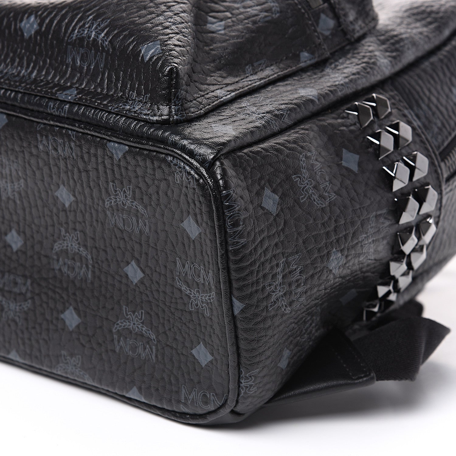 MCM Visetos Small Side Stud Stark Backpack Black 8 of 10