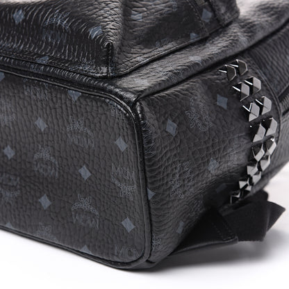 MCM Visetos Small Side Stud Stark Backpack Black 8 of 10