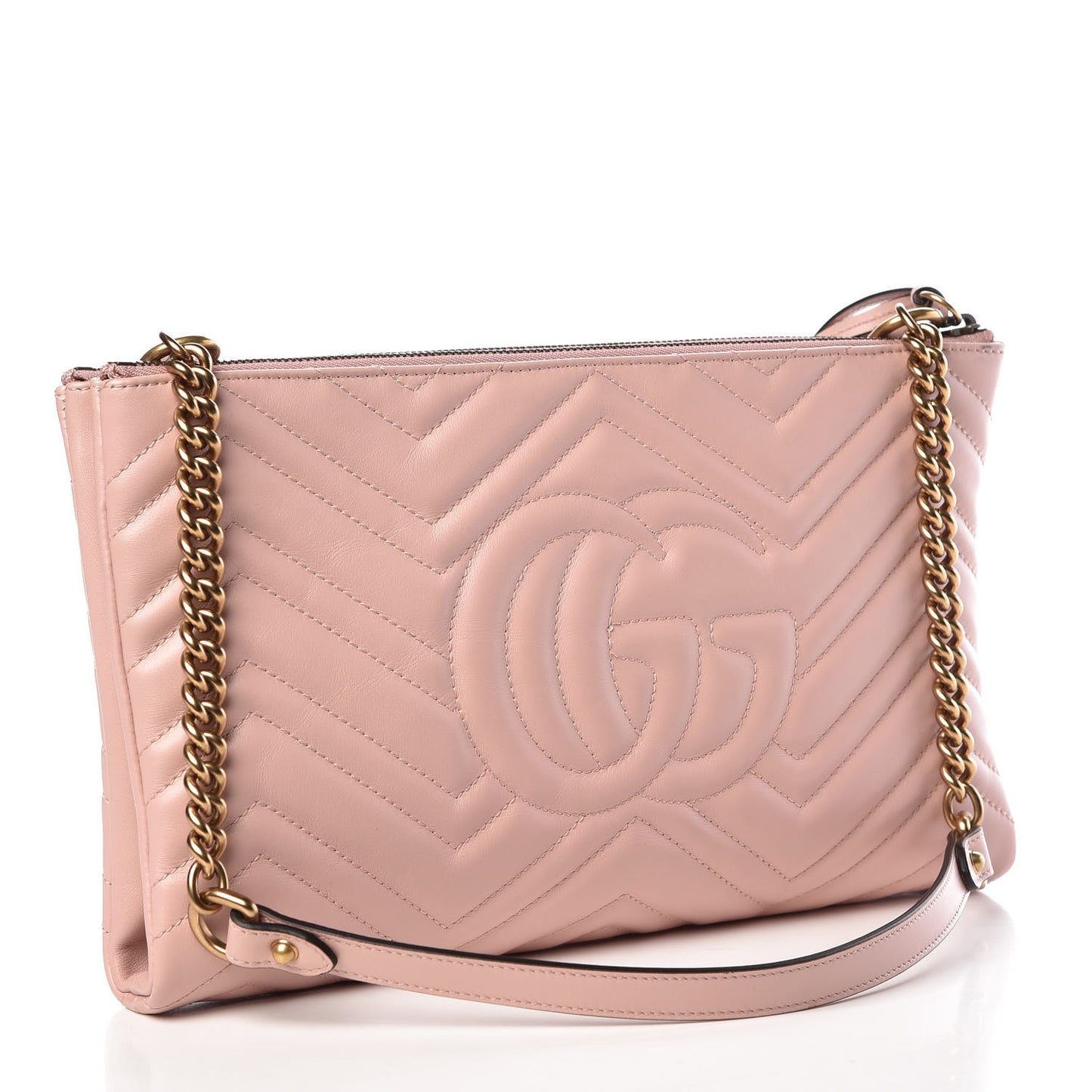 Calfskin Matelasse GG Marmont Double Zip Chain Bag Perfect Pink