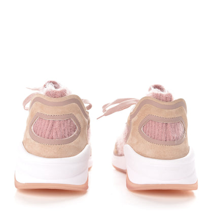 Chanel Fabric Calfskin Suede CC Womens Sneakers 38.5 Pink 6 of 9