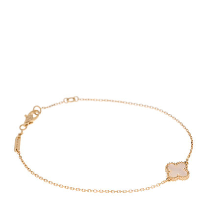 Van Cleef & Arpels 18K Yellow Gold Mother of Pearl Sweet Alhambra Bracelet 1 of 5