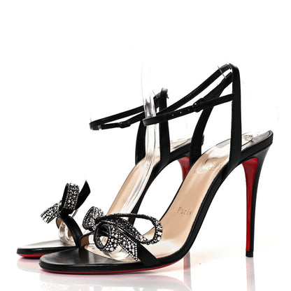 Christian Louboutin Kid Crystal Jewel Queen Sandals 39.5 Black 3 of 8