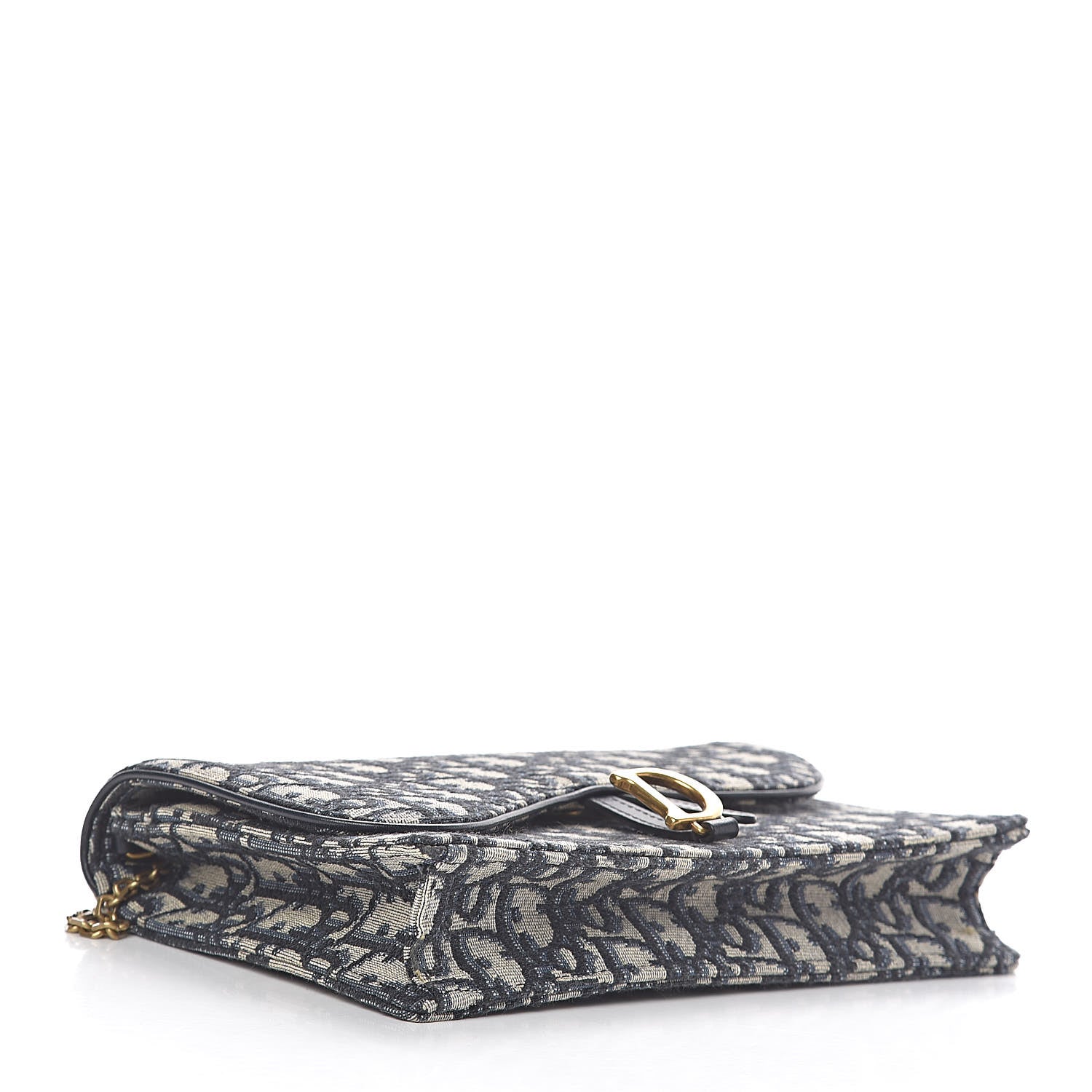 Christian Dior Oblique Saddle Chain Pouch Blue 4 of 14