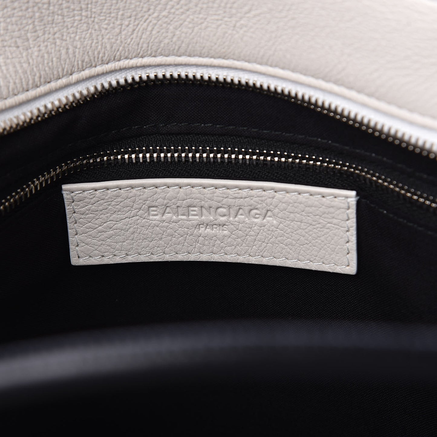 Calfskin Medium Logo North South Shopping Tote White