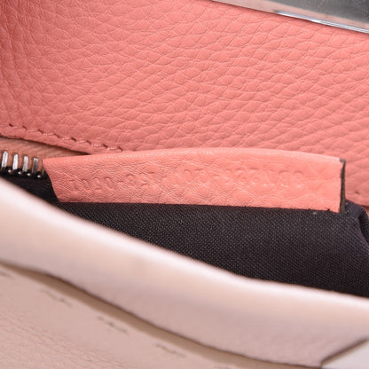 Fendi Cuoio Romano Selleria Bi-Color Medium Peekaboo Iconic Satchel Rosa Plaster Pesca 14 of 45