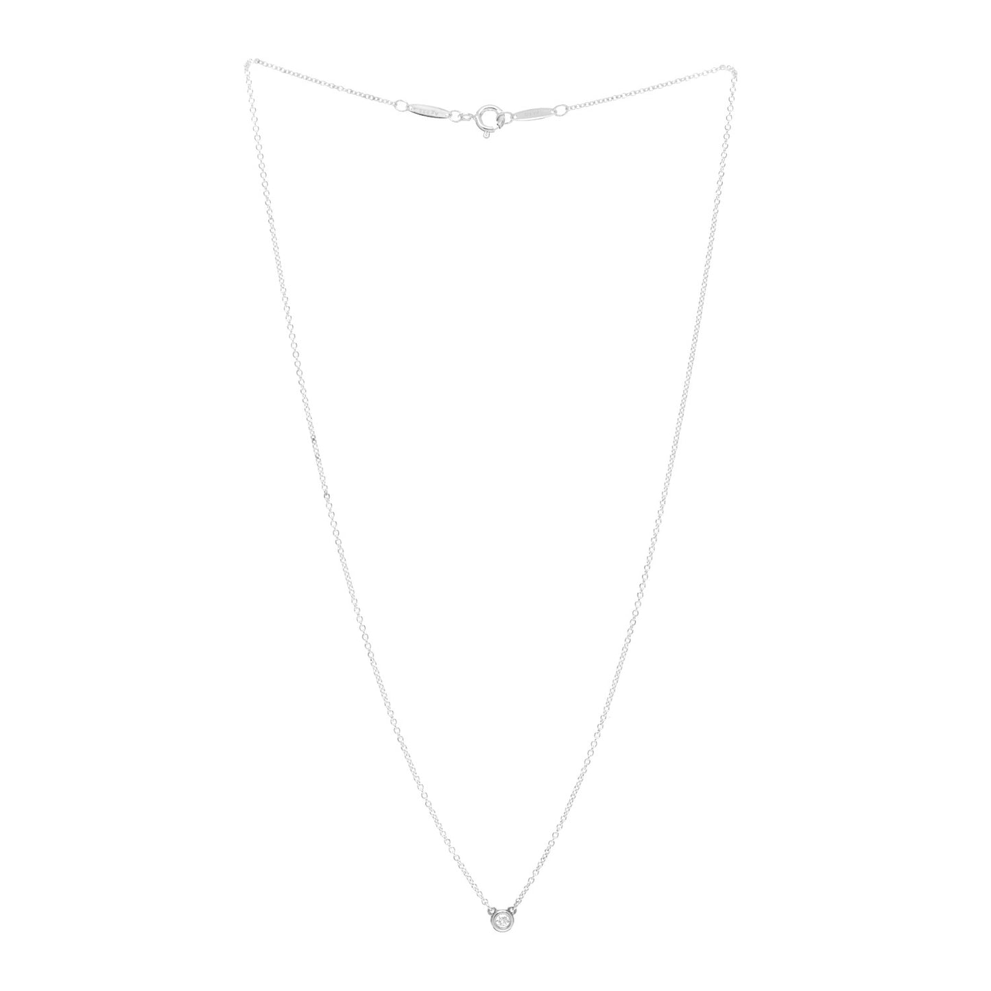 Sterling Silver Diamond .05ct Elsa Peretti Diamonds by the Yard Pendant Necklace