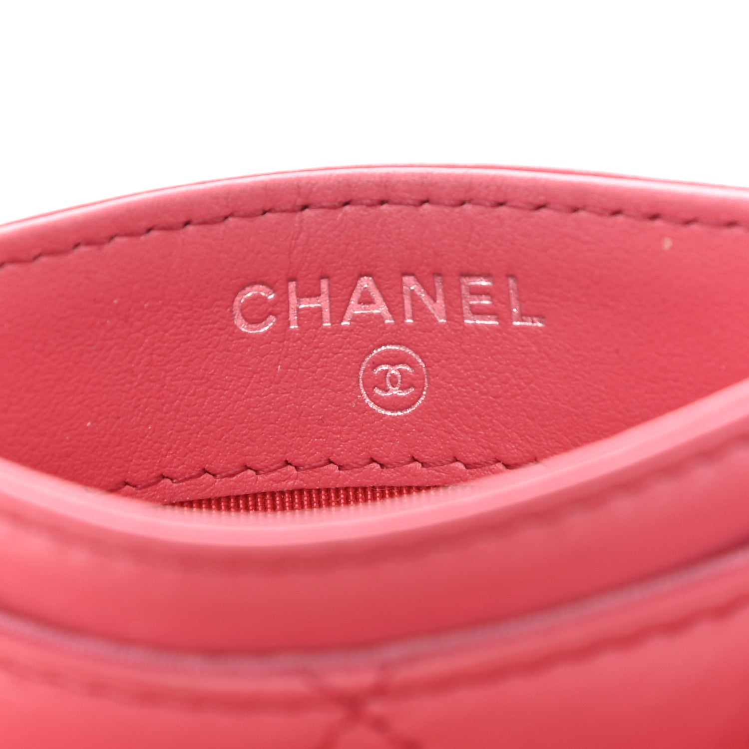 Chanel Aged Calfskin Quilted Gabrielle Card Holder Wallet Dark Pink 6 of 9