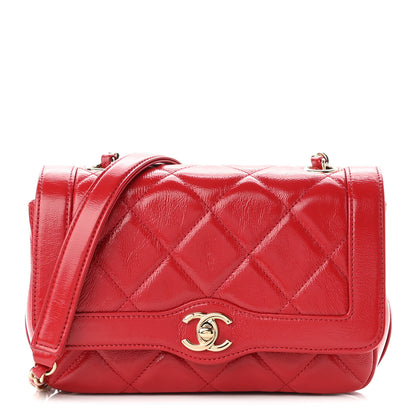 Chanel Shiny Aged Calfskin Quilted Mini Hold The Line Flap Red 1 of 10