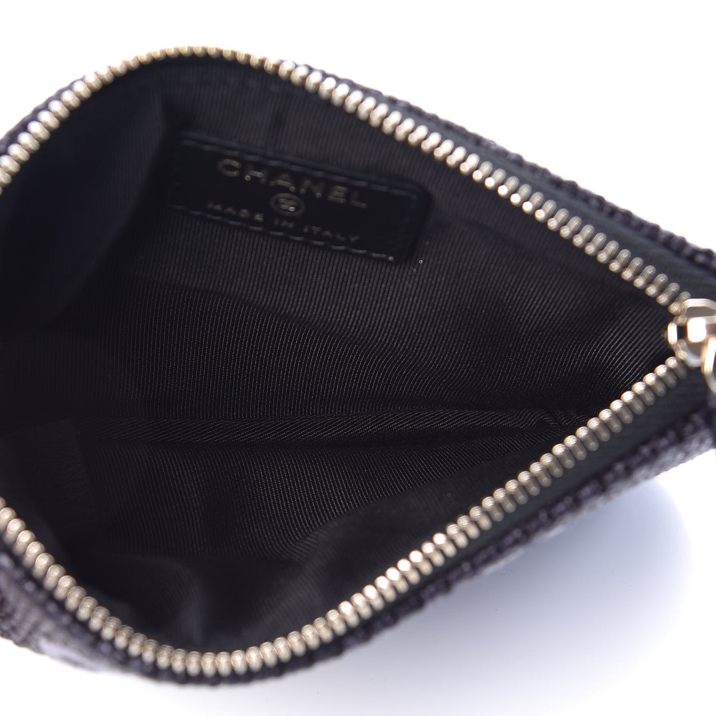 Woven Straw Raffia Deauville Cosmetic Pouch Black