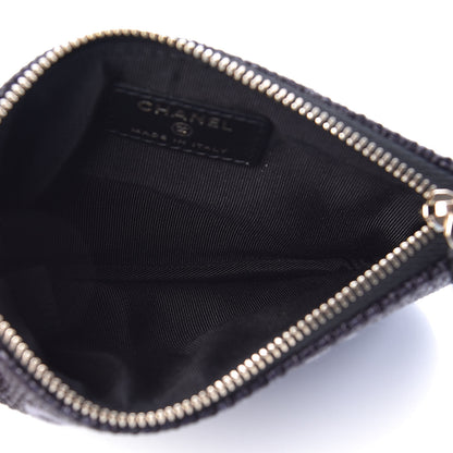 Chanel Woven Straw Raffia Deauville Cosmetic Pouch Black 5 of 10