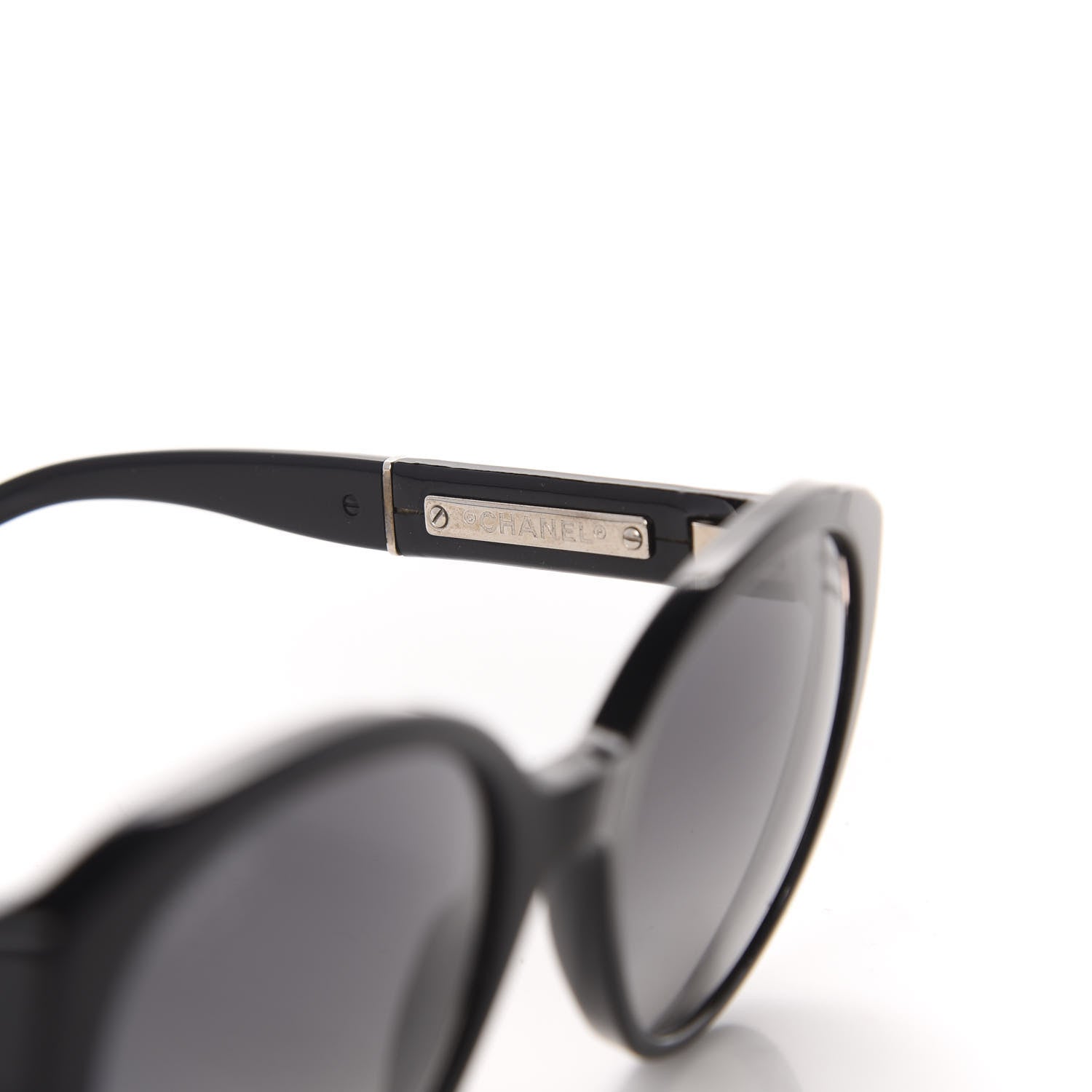 Chanel Polarized Round CC Sunglasses Black 6 of 8