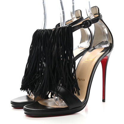 Christian Louboutin Nappa Fringe Casanovella 120 Pumps 39.5 Black 3 of 8