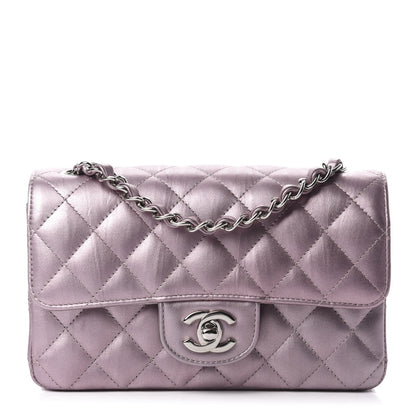 Chanel Metallic Calfskin Quilted Mini Rectangular Flap Pink 1 of 11