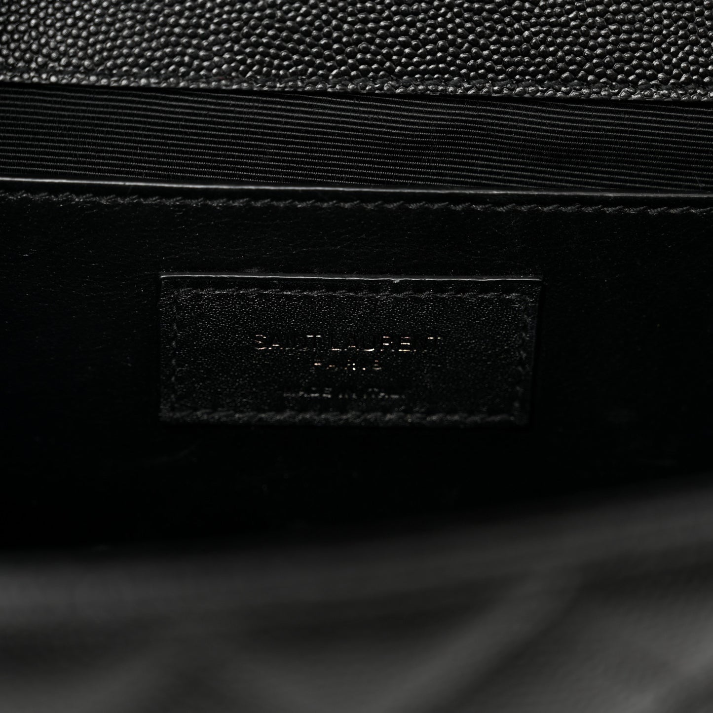 Grain De Poudre Textured Mixed Matelasse Triquilt Medium Monogram Monochrome Satchel Black