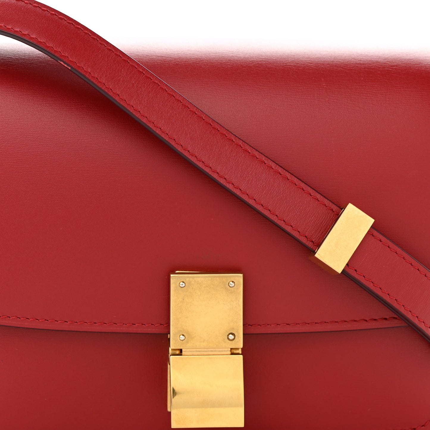 Smooth Calfskin Small Classic Box Flap Bag Red