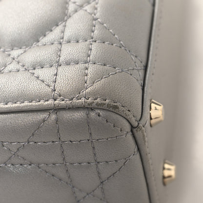 Christian Dior Metallic Lambskin Cannage Mini Lady Dior Grey 13 of 15