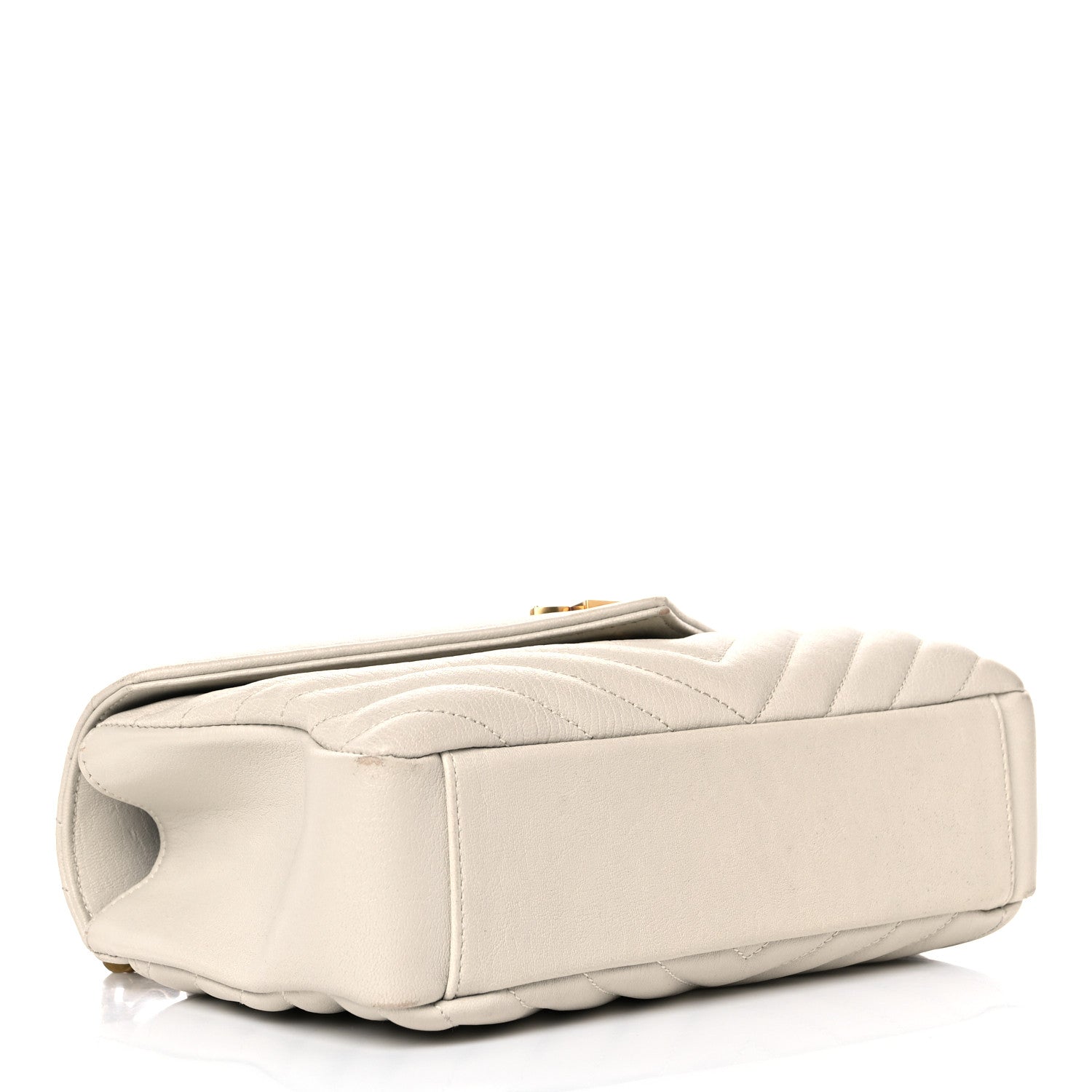 Saint Laurent Sheepskin Matelasse Chevron Monogram Medium College Bag Crema Soft 4 of 22