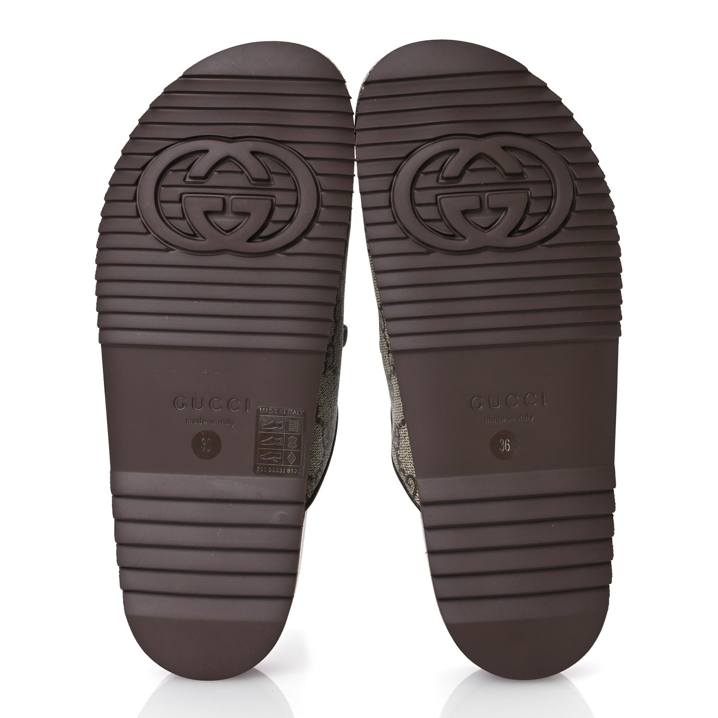 GG Supreme Monogram Miro Soft Calfskin Womens Horsebit Slippers 36 Beige Ebony New Acero