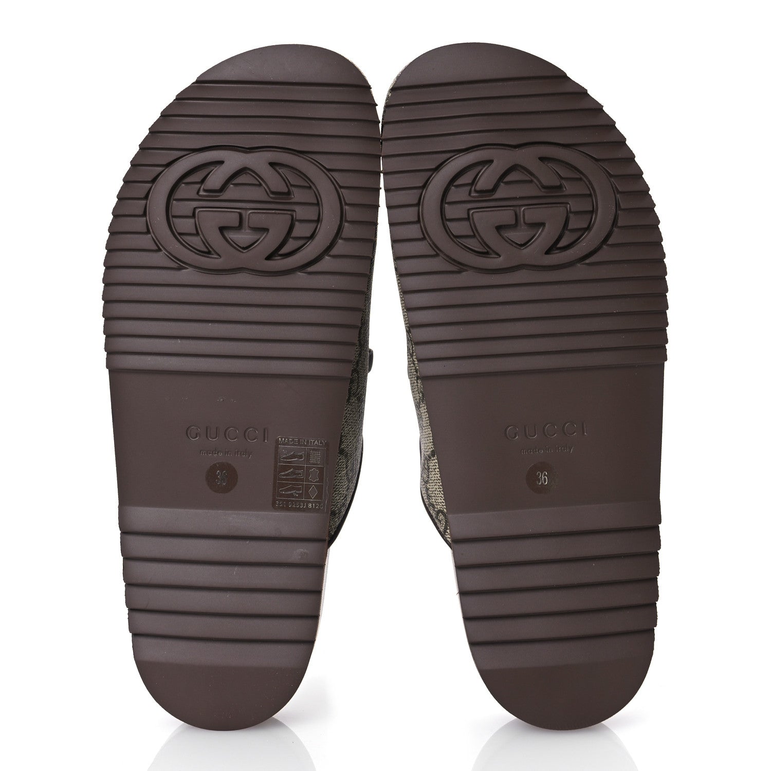 Gucci GG Supreme Monogram Miro Soft Calfskin Womens Horsebit Slippers 36 Beige Ebony New Acero 7 of 11