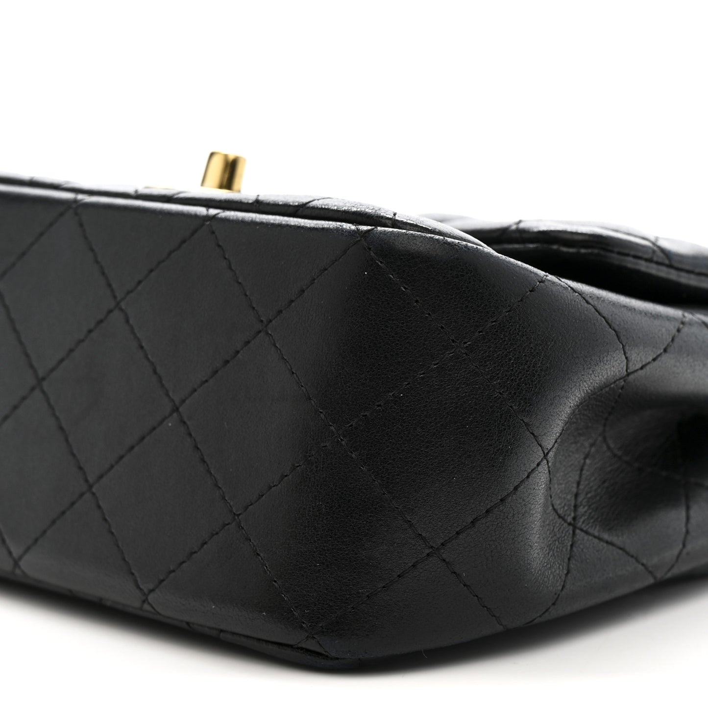 Lambskin Quilted Mini Square Flap Black