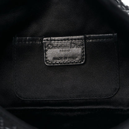 Christian Dior Satin Crystal Cannage Flap Clutch Black 6 of 8