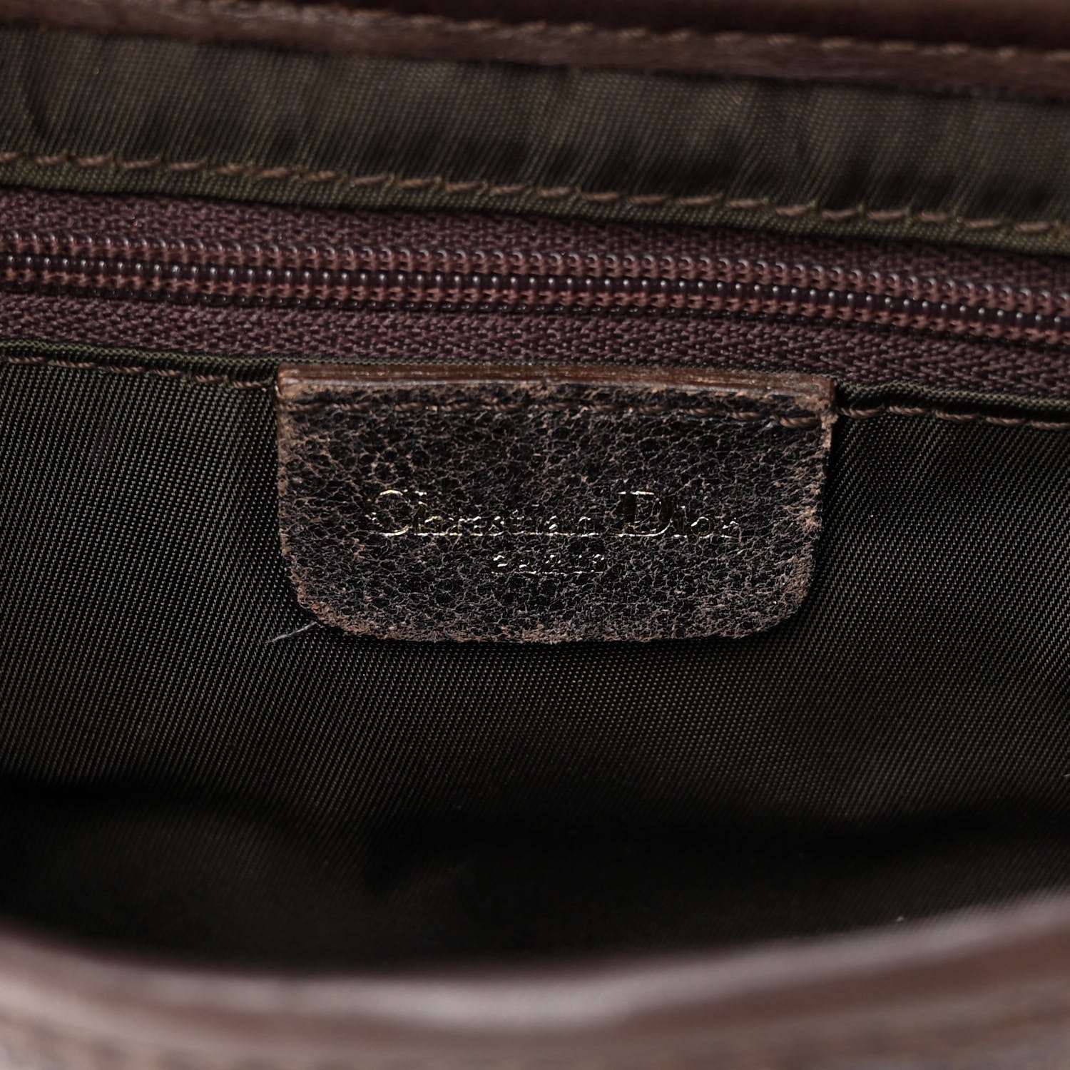 Christian Dior Distressed Calfskin Saddle Bag Brown 6 of 12