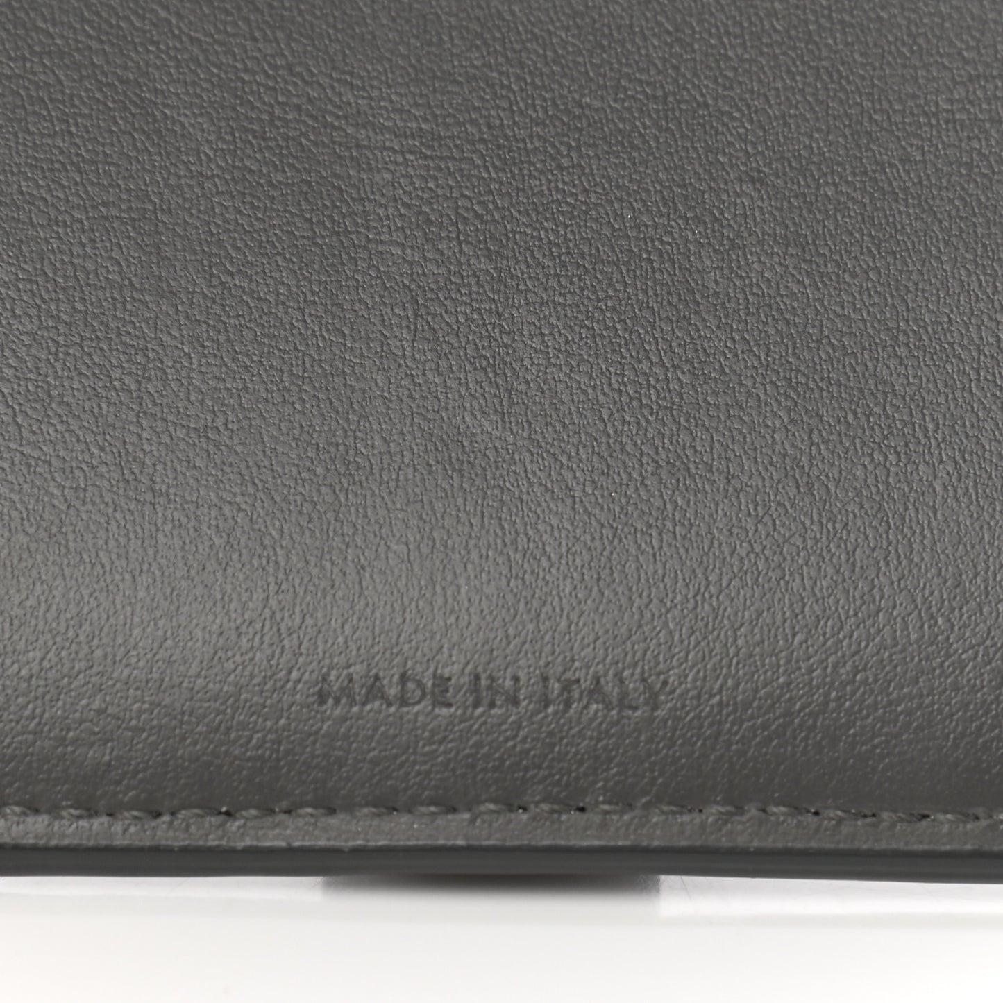 Grained Calfskin Medium Multifunction Strap Wallet Pebble
