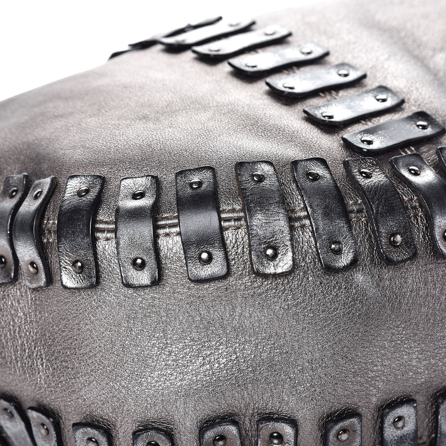 Calfskin Metallic Studded Hobo Bag Silver