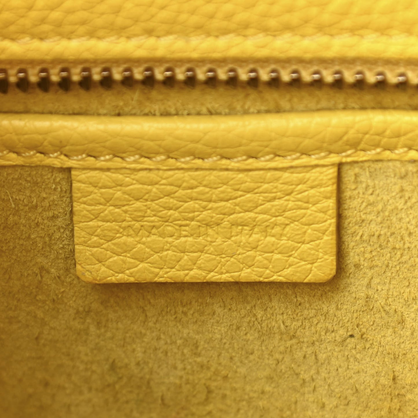 Drummed Calfskin Nano Luggage Citron