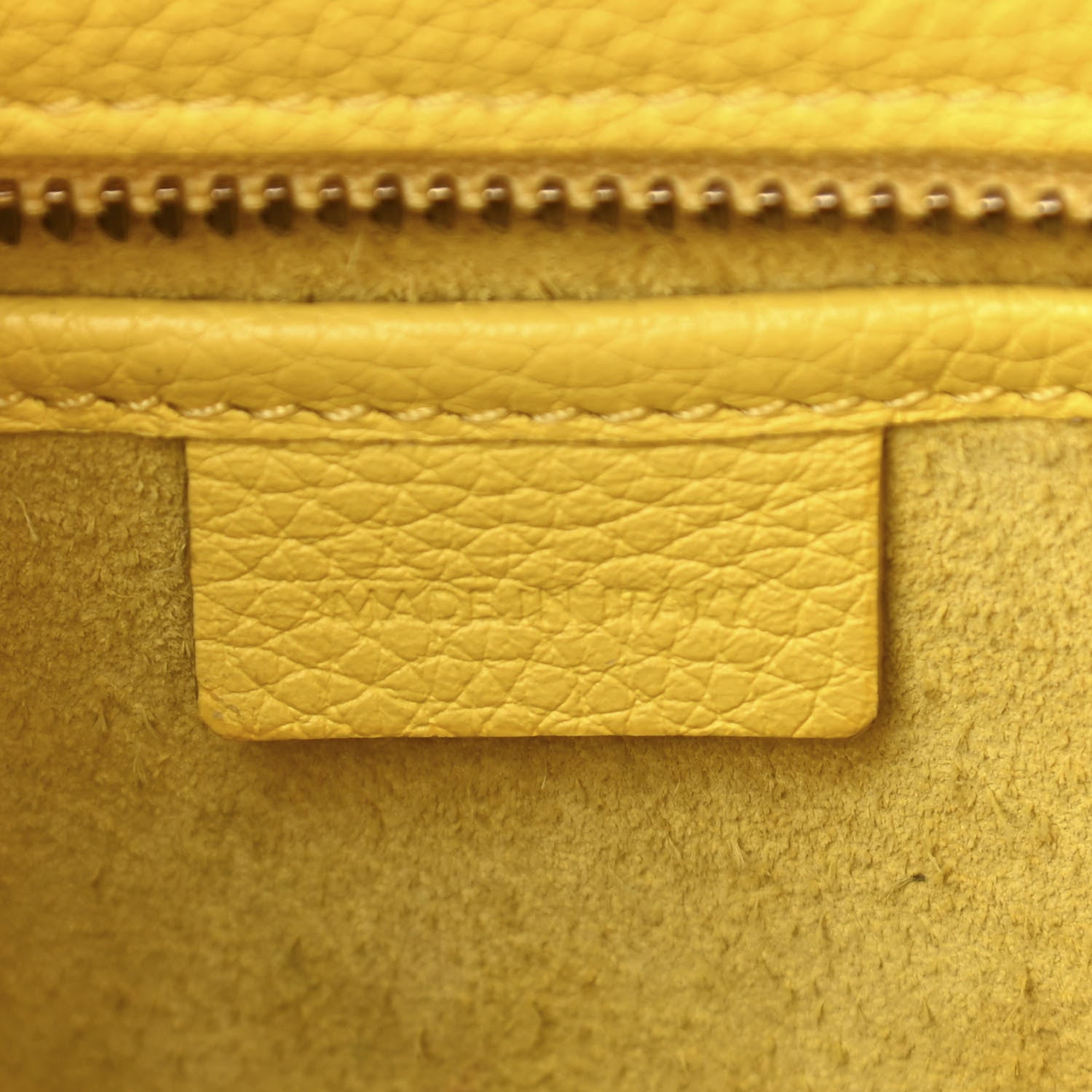 Celine Drummed Calfskin Nano Luggage Citron 6 of 14