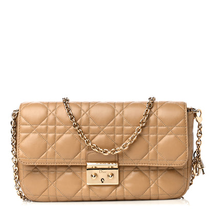 Christian Dior Lambskin Cannage Miss Dior Promenade Pouch Beige 2 of 10