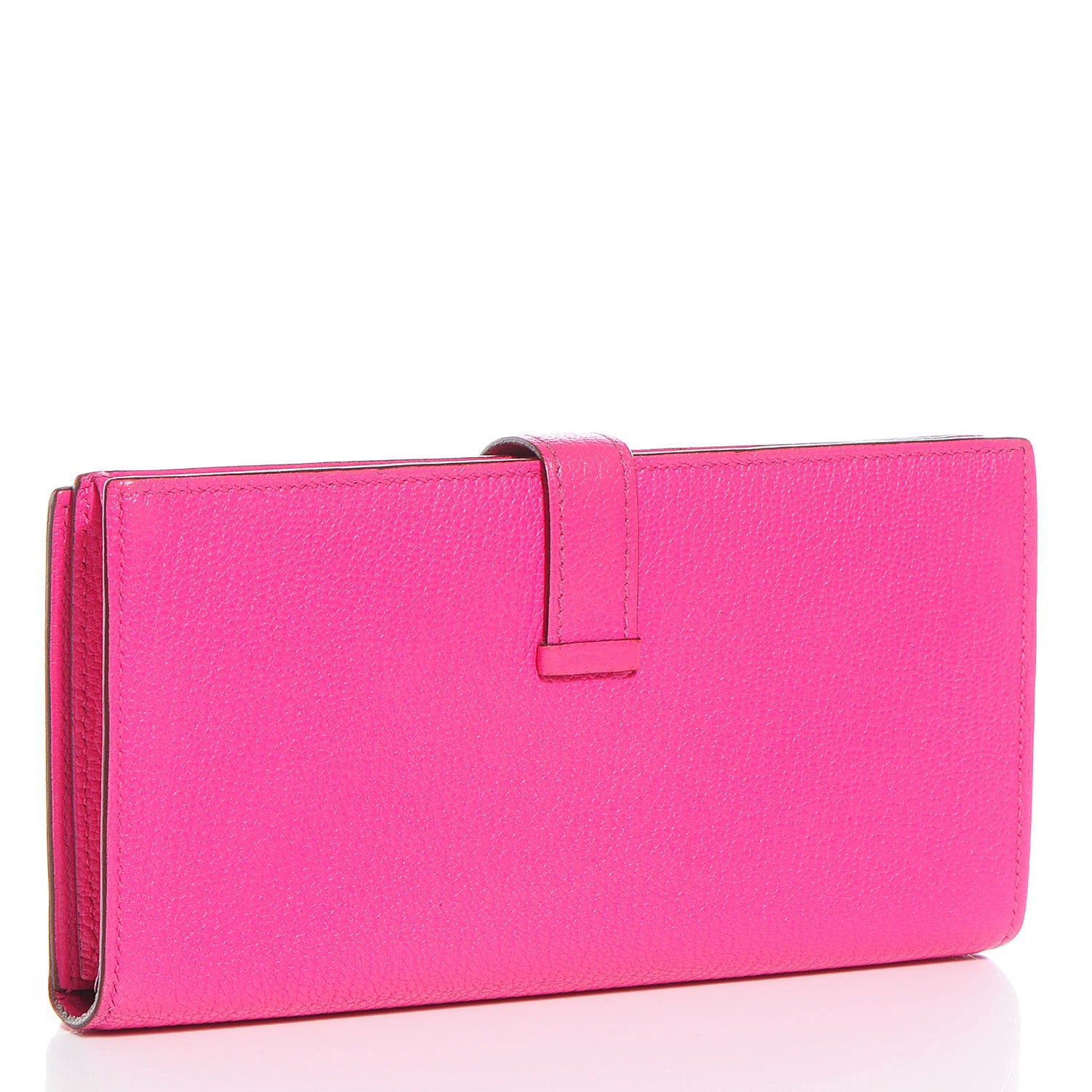 Hermes Chevre Mysore Bearn Gusset Wallet Rose Tyrien 2 of 8