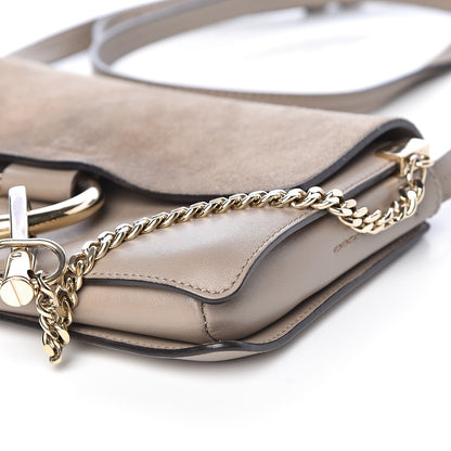 Chloe Suede Calfskin Small Faye Shoulder Bag Motty Grey 13 of 18